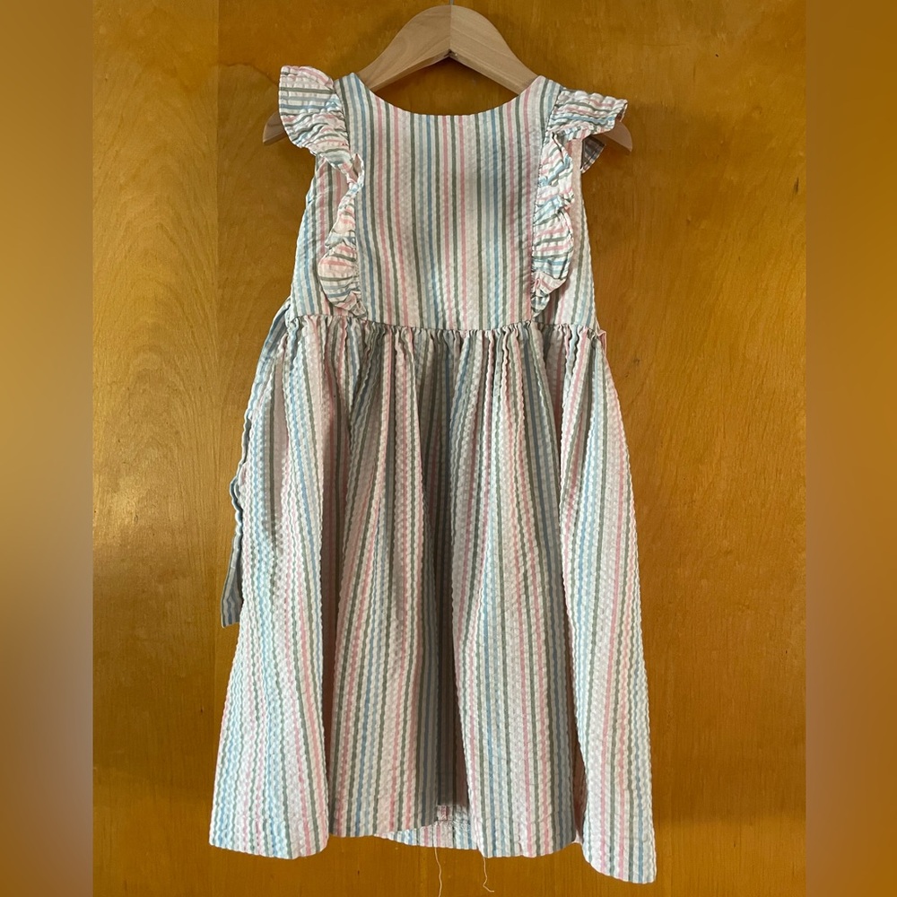 Bonnie Jean Sz 6 striped pinafore dress
